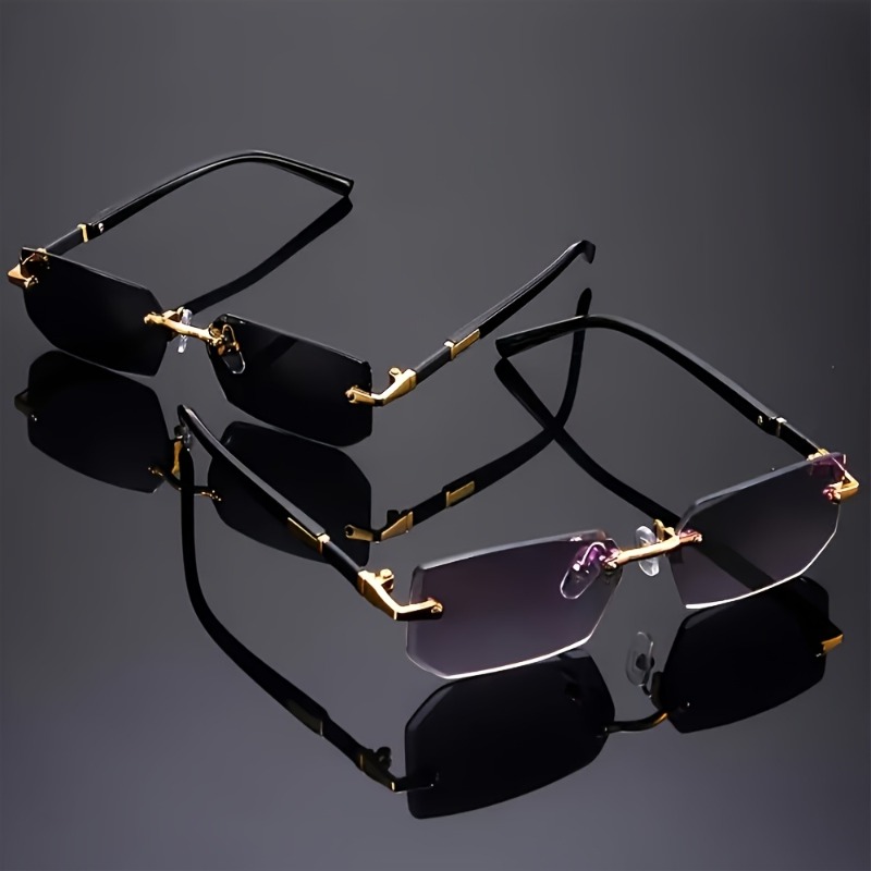 Street Fashion Shoot - 2-Pack Vintage Rimless Couple Glasses Trendy