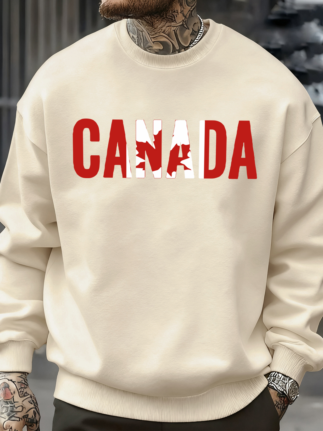 Street Fashion Canada - Canada Maple Leaf Design Sweatshirt Man