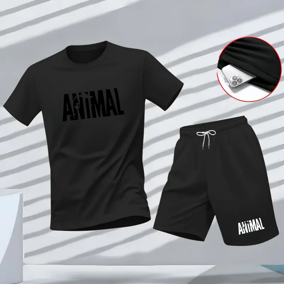Street Fashion Styles - Animal letter minimalist style fashionable men's