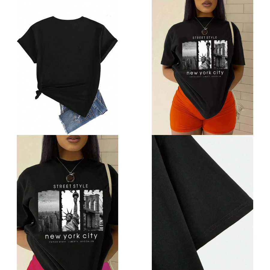 Street Fashion New York - 【New style】 Pattern Printed Short-Sleeved T-Shirt