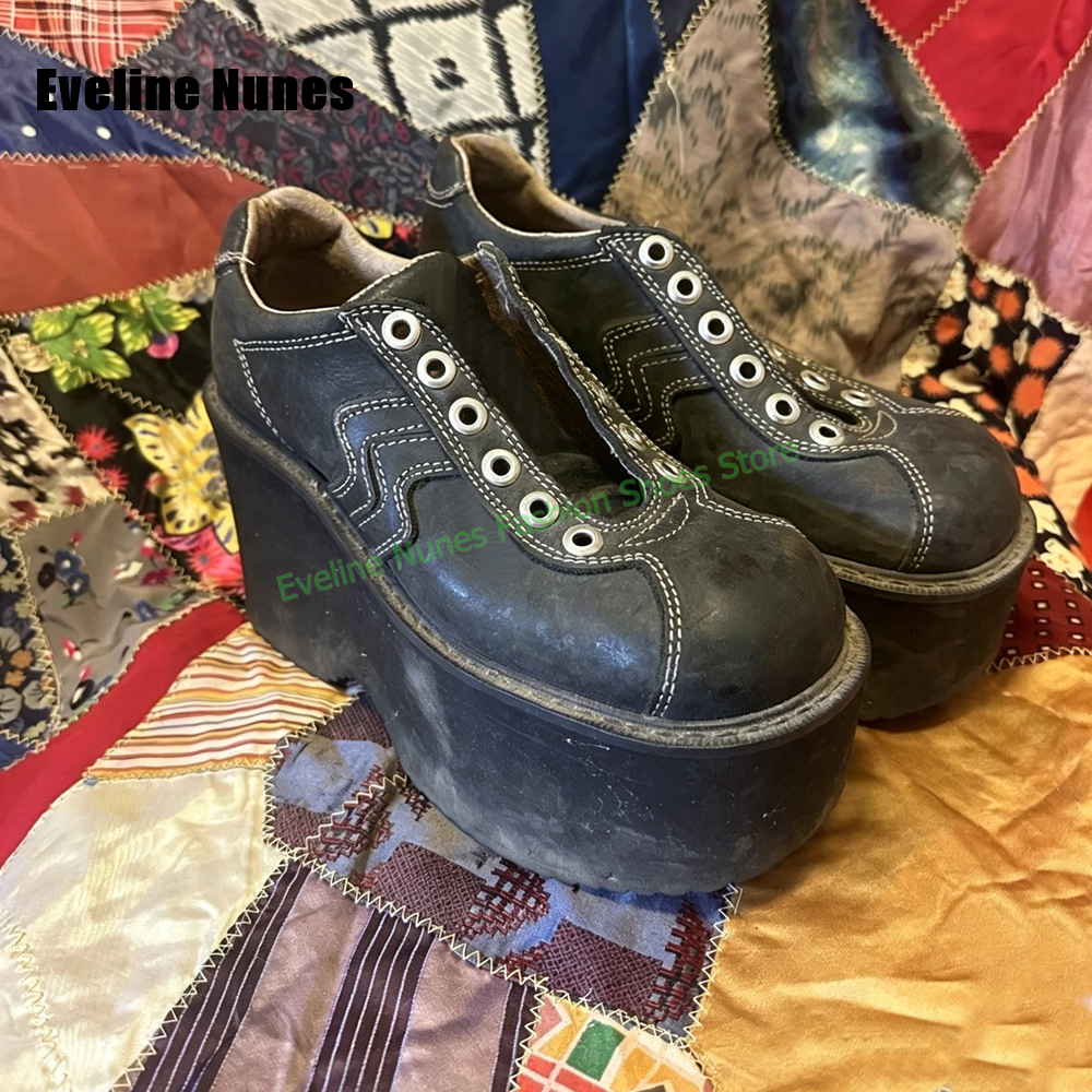 Street Fashion Vintage - Y2K Platform Wedge Fashion Pumps Round