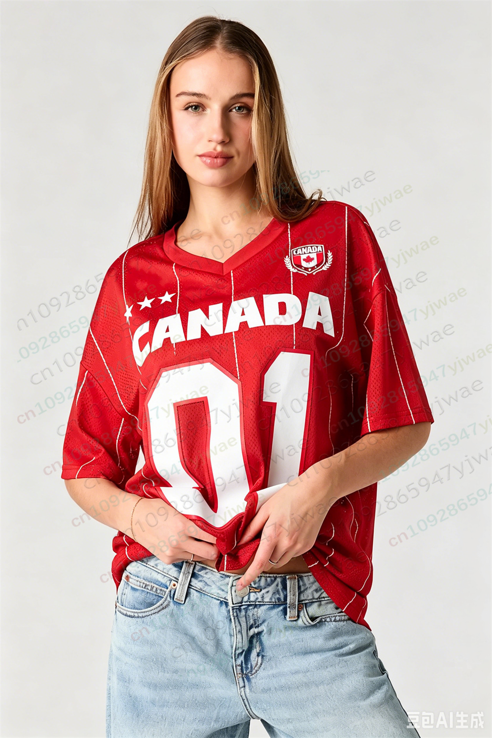 Street Fashion Canada - Canada City Mesh Soccer Jersey Loose