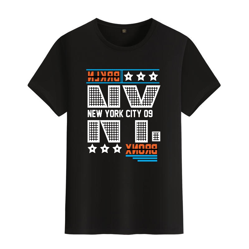 Men's Black Round-Neck Short-S - Street Fashion New York のレビューと価格