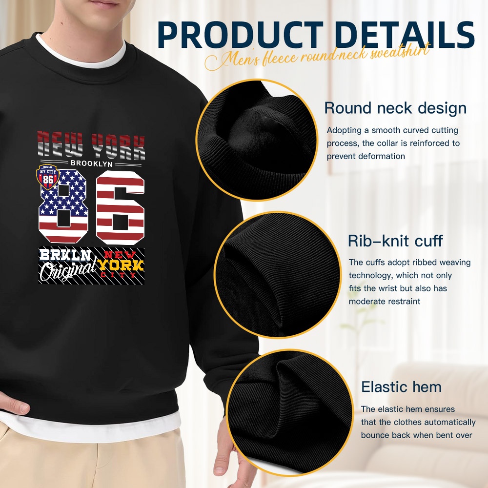 Men's Black Crew Neck Pullover - Street Fashion New York のレビューと価格