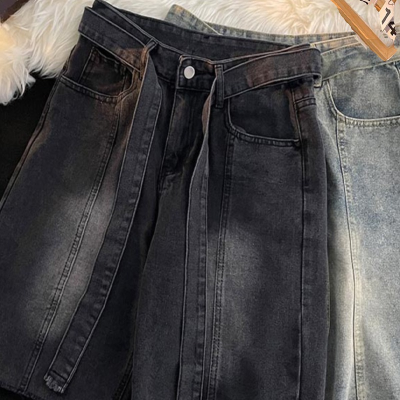 Summer Thin Fringed Denim Shor - Street Fashion In Japanese のレビューと価格