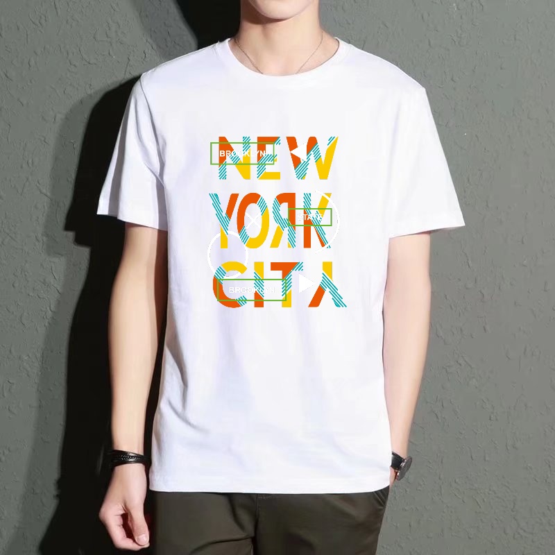 Men's Black Round-Neck Short-S - Street Fashion New York のレビューと価格