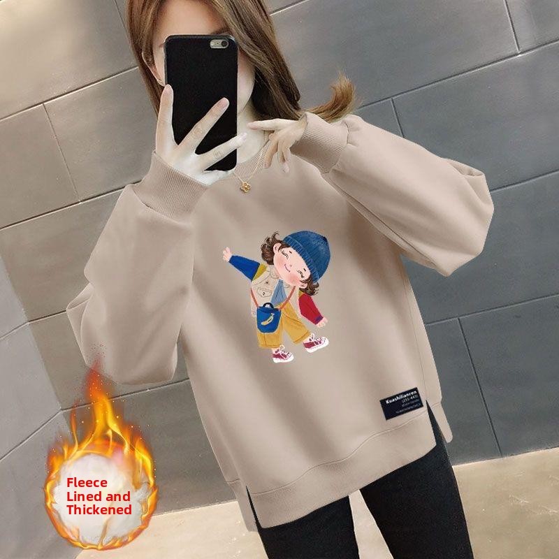 Thickened Fleece Oversize Loos - Oversized Crewneck Fleece のレビューと価格