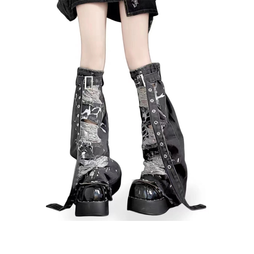 Fashion Buckle Belt Leg Warmer - Street Fashion In Japanese のレビューと価格