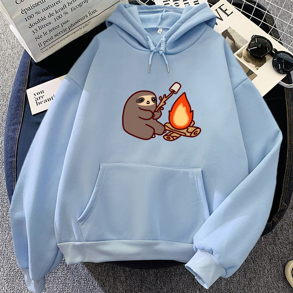 Sloth Kawaii Women Loose Stree - Oversized Crewneck Fleece のレビューと価格