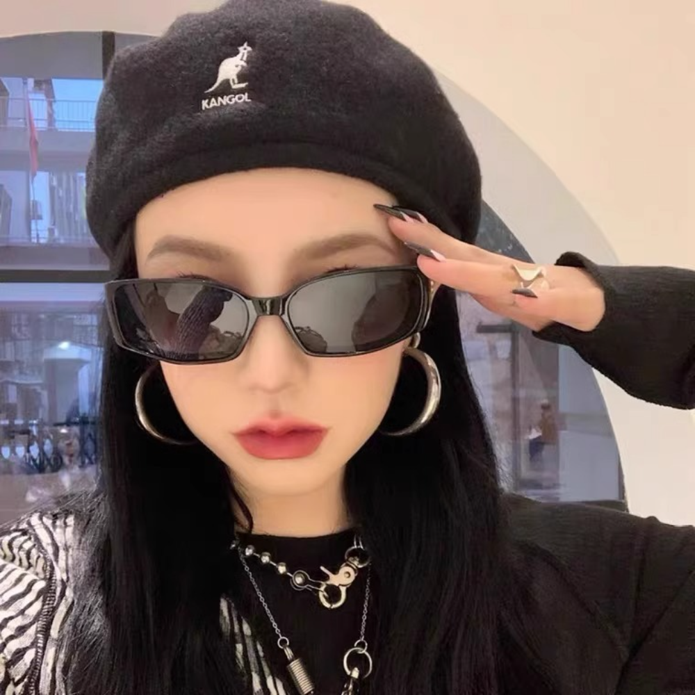 Fashion Small Square Frame Bla - Street Fashion Shoot のレビューと価格