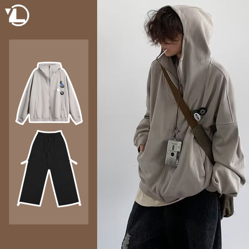 Autumn College Casual Set Men  - Street Fashion In Japanese のレビューと価格