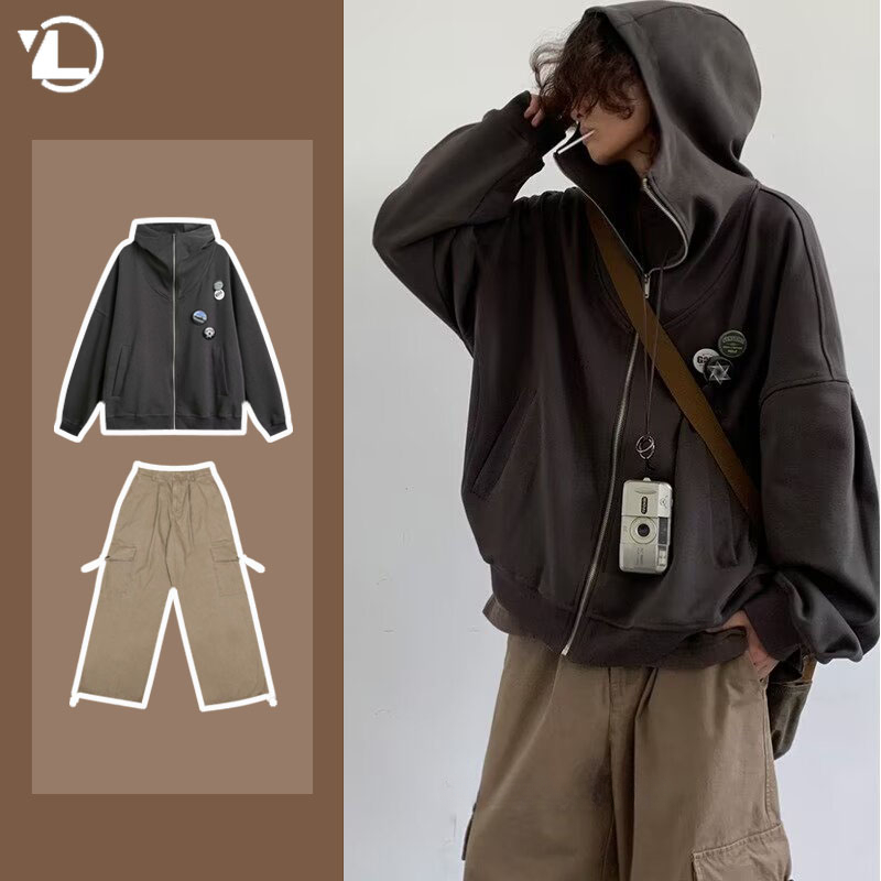 Autumn College Casual Set Men  - Street Fashion In Japanese のレビューと価格
