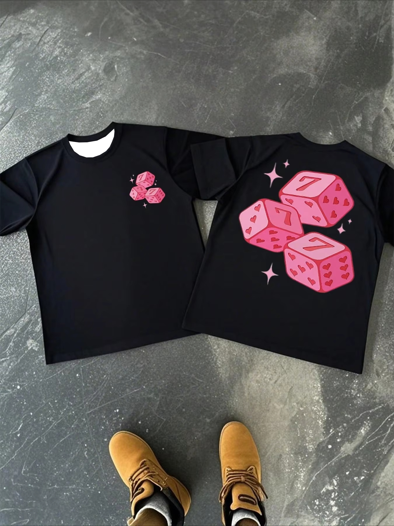 Summer Fashion Pink Dice Patte - Street Fashion Couple のレビューと価格