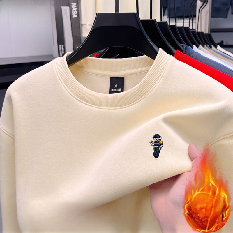Thickened Fleece Long Sleeve C - Oversized Crewneck Fleece のレビューと価格