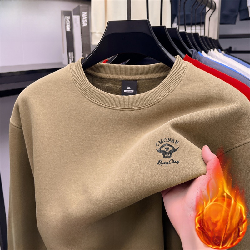 Thickened Fleece Long Sleeve C - Oversized Crewneck Fleece のレビューと価格
