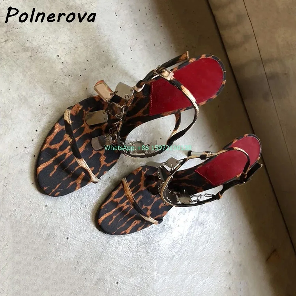 Leopard Metal Fringe Sandals R - Street Fashion Shoot のレビューと価格