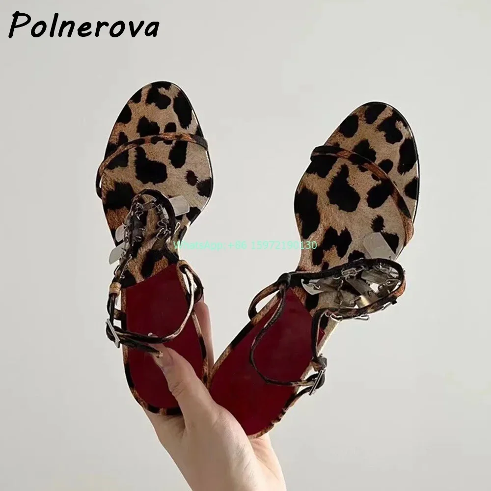 Leopard Metal Fringe Sandals R - Street Fashion Shoot のレビューと価格