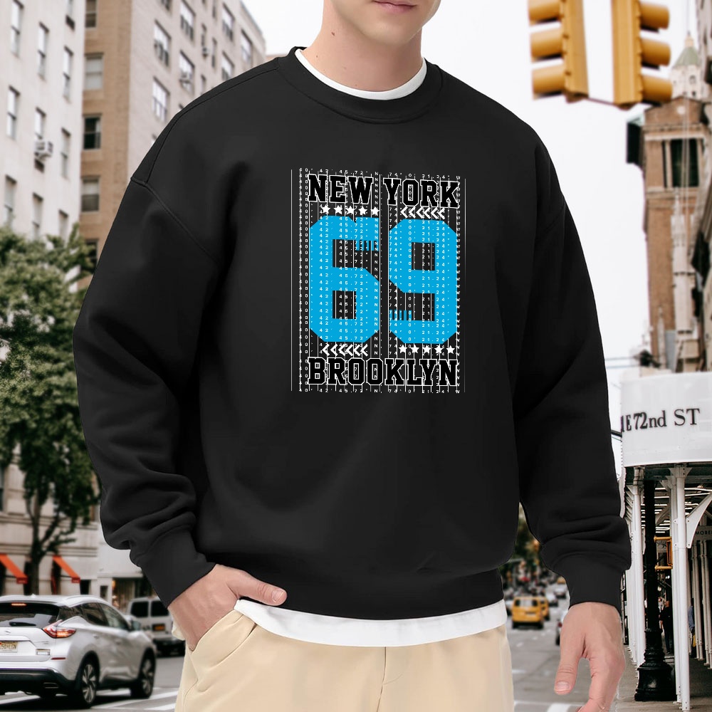 Men's Black Crew Neck Loose Sw - Street Fashion New York のレビューと価格