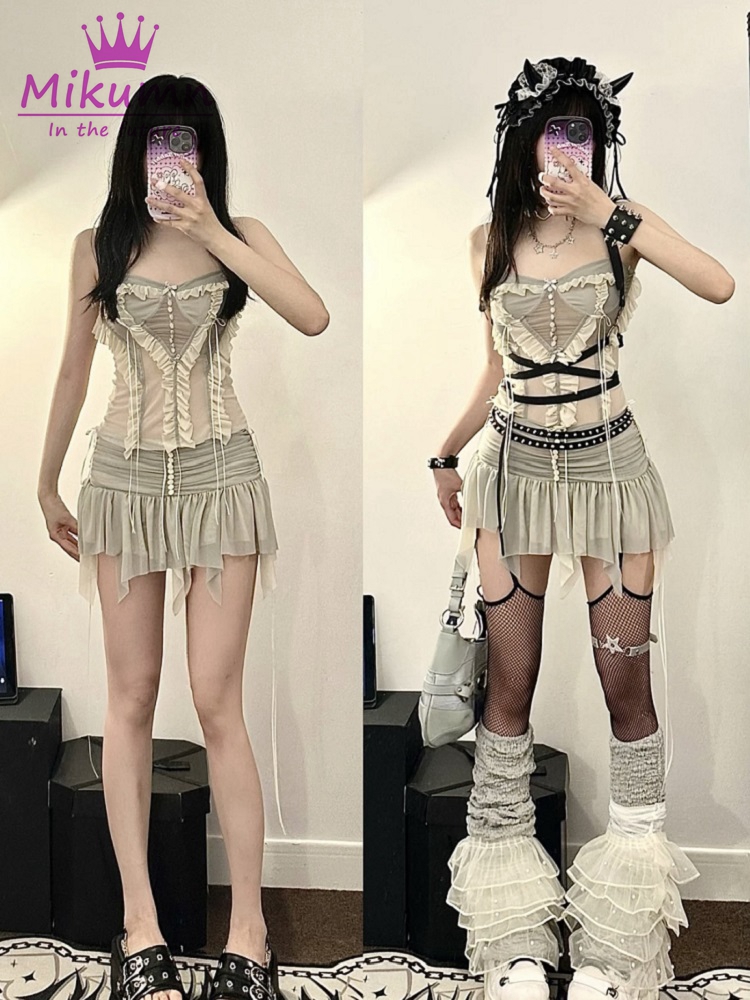 Y2k Two Piece Set Outfit Aesth - Street Fashion News のレビューと価格