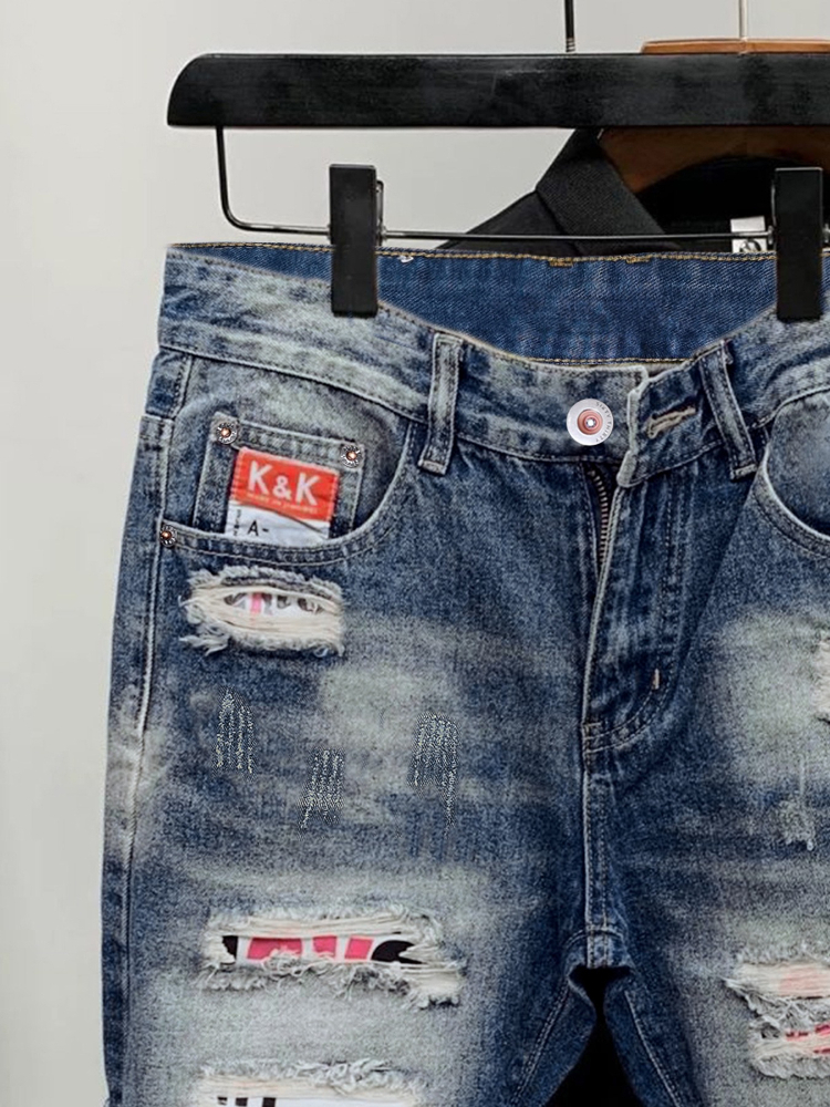 2026 Summer Ripped Straight Me - Street Fashion Korean のレビューと価格