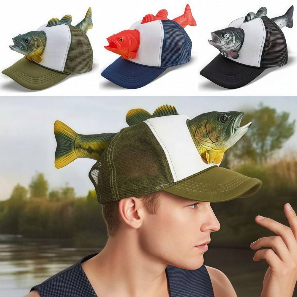 Funny 3D Fish Animal Trucker H - Baseball Cap Fitted のレビューと価格