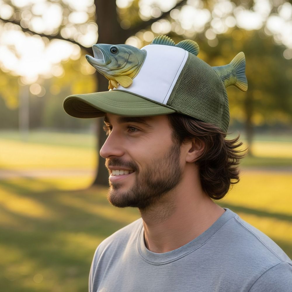 Funny 3D Fish Animal Trucker H - Baseball Cap Fitted のレビューと価格