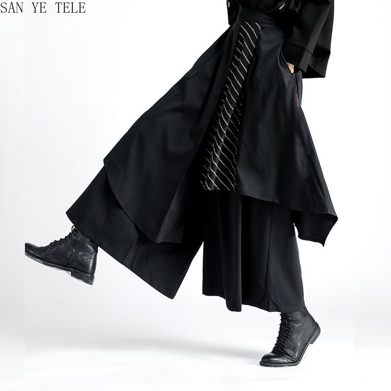Men Black Irregular Pants Japa - Street Fashion In Japanese のレビューと価格