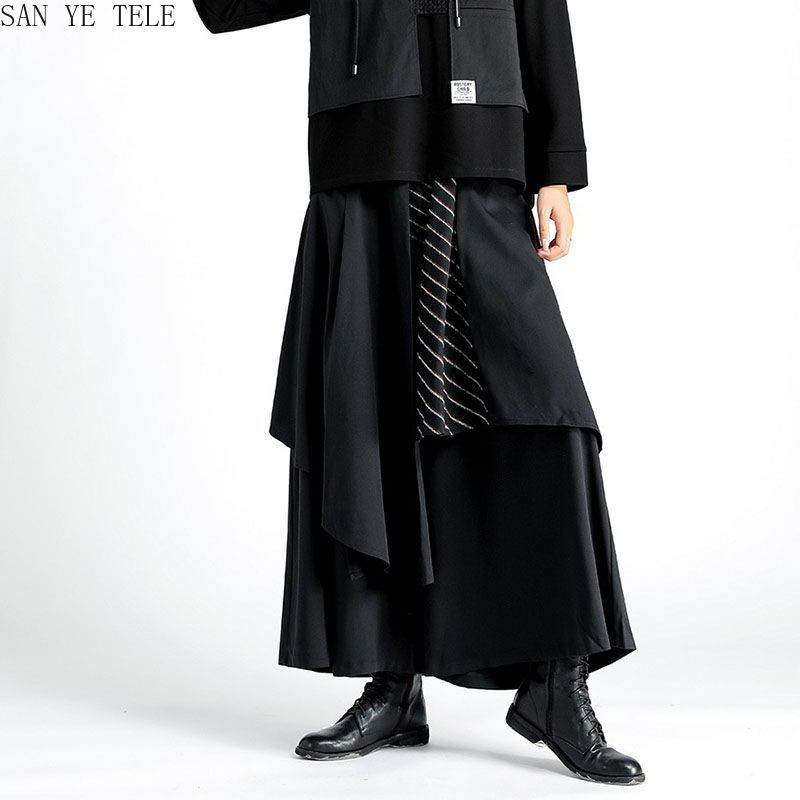 Men Black Irregular Pants Japa - Street Fashion In Japanese のレビューと価格