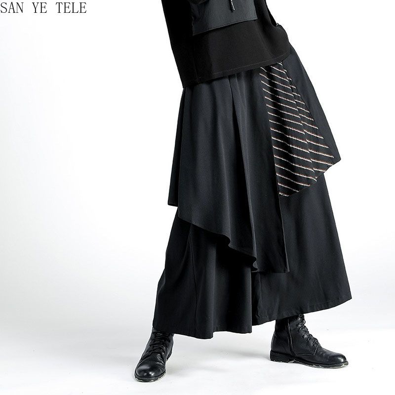 Men Black Irregular Pants Japa - Street Fashion In Japanese のレビューと価格