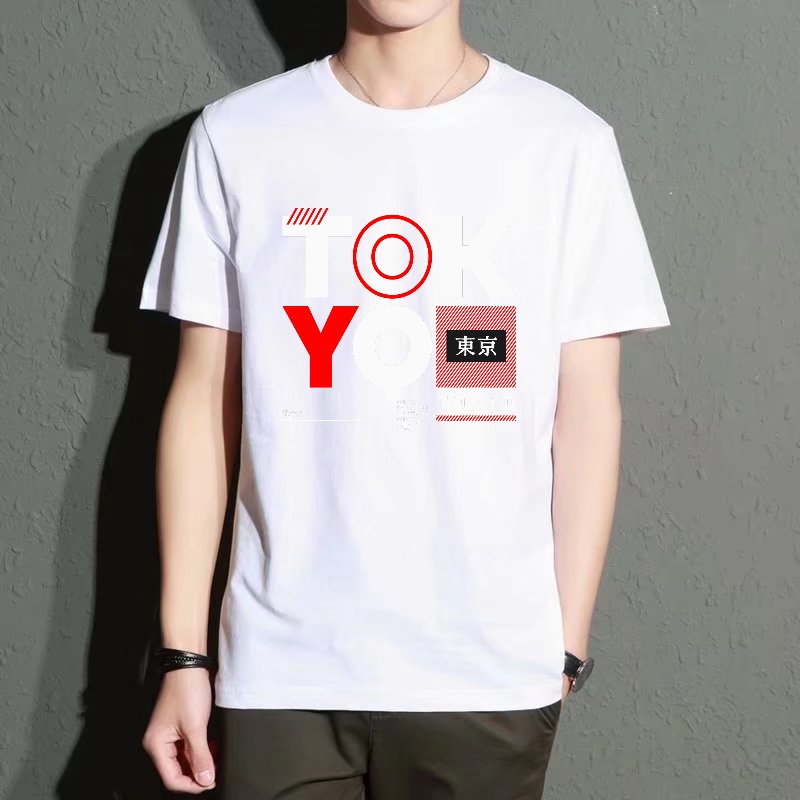 Men's Black Round-Neck Short-S - Street Fashion Tokyo のレビューと価格