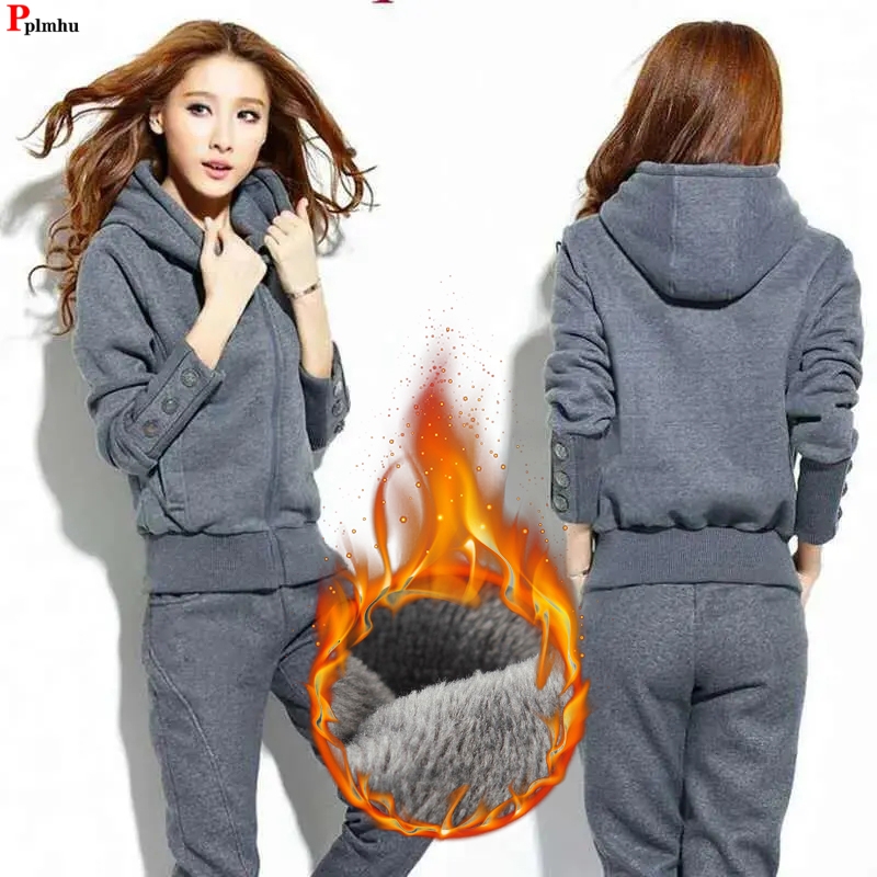 Winter 2 Pieces Sets Hooded Pl - Street Fashion Korean のレビューと価格