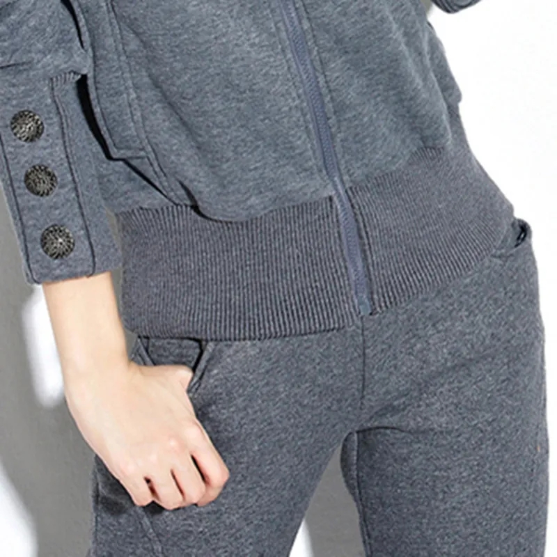 Winter 2 Pieces Sets Hooded Pl - Street Fashion Korean のレビューと価格