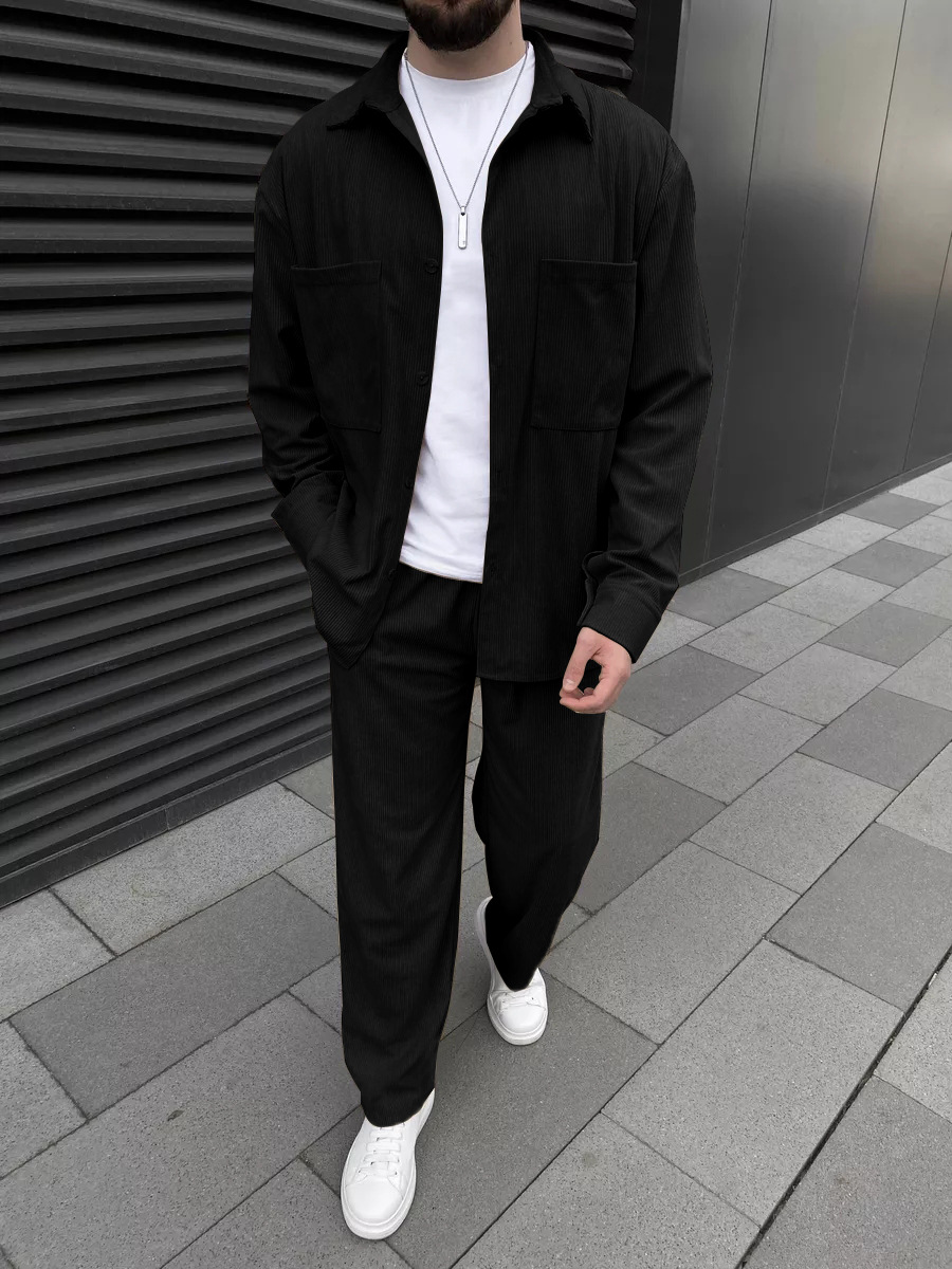 Men's corduroy two-piece outfi - Street Fashion China のレビューと価格