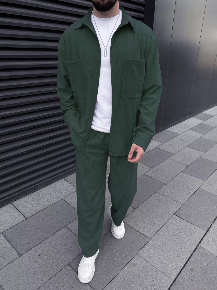 Men's corduroy two-piece outfi - Street Fashion China のレビューと価格