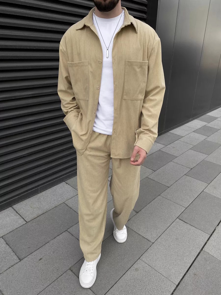 Men's corduroy two-piece outfi - Street Fashion China のレビューと価格