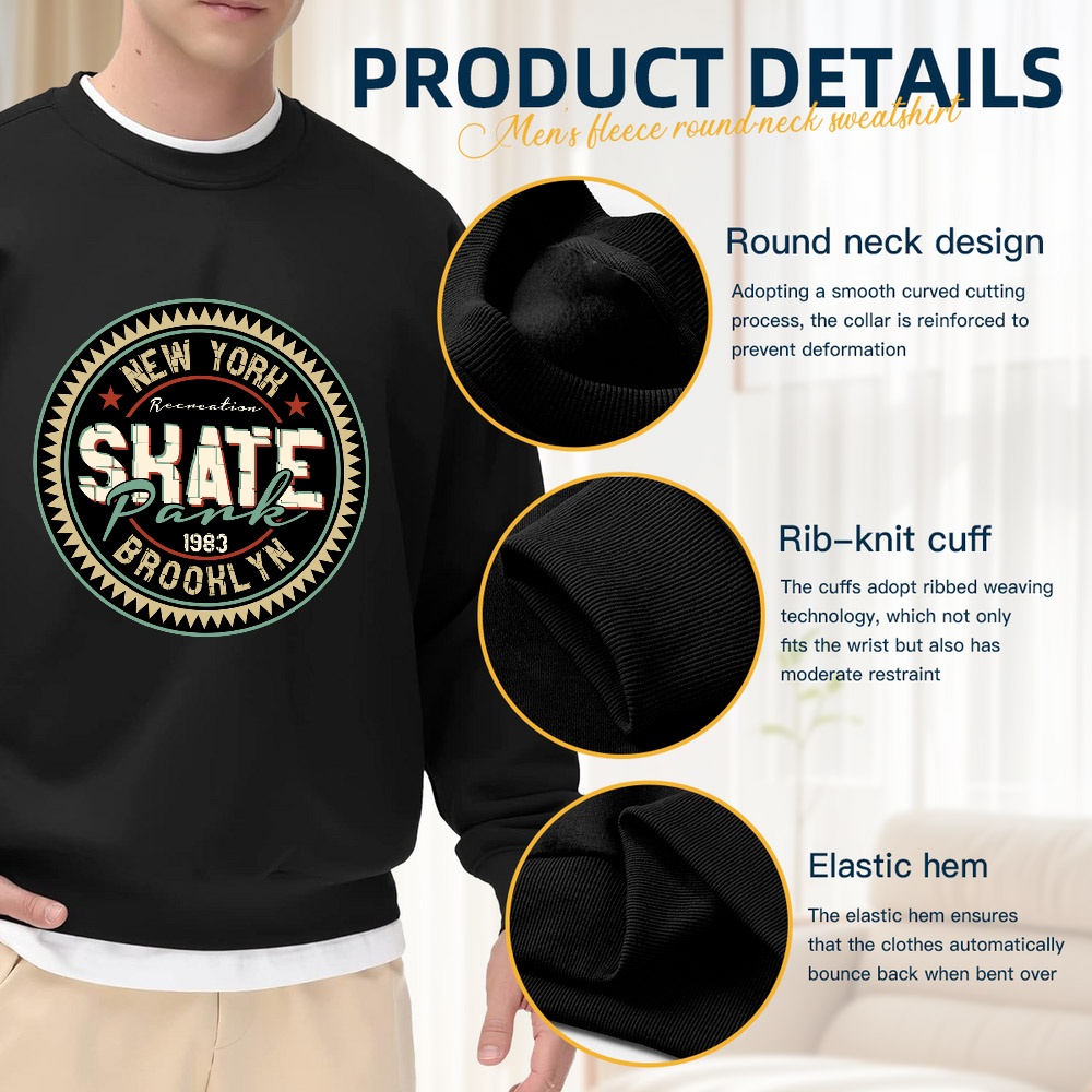 Men's Black Crewneck Sweatshir - Street Fashion New York のレビューと価格