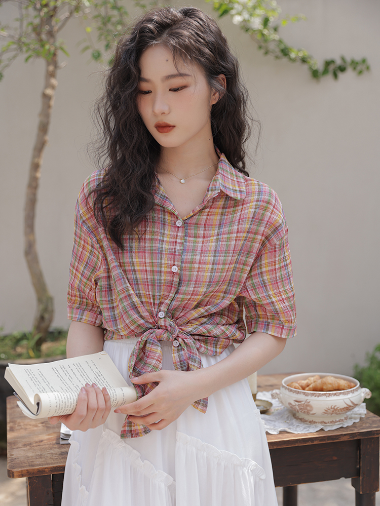 Summer New Women Turn-down Col - Street Fashion Vintage のレビューと価格