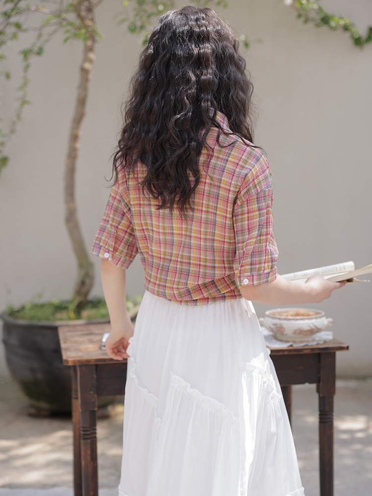 Summer New Women Turn-down Col - Street Fashion Vintage のレビューと価格