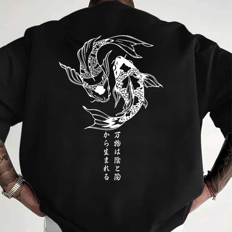 Japanese Style Koi Fish Print  - Street Fashion In Japanese のレビューと価格