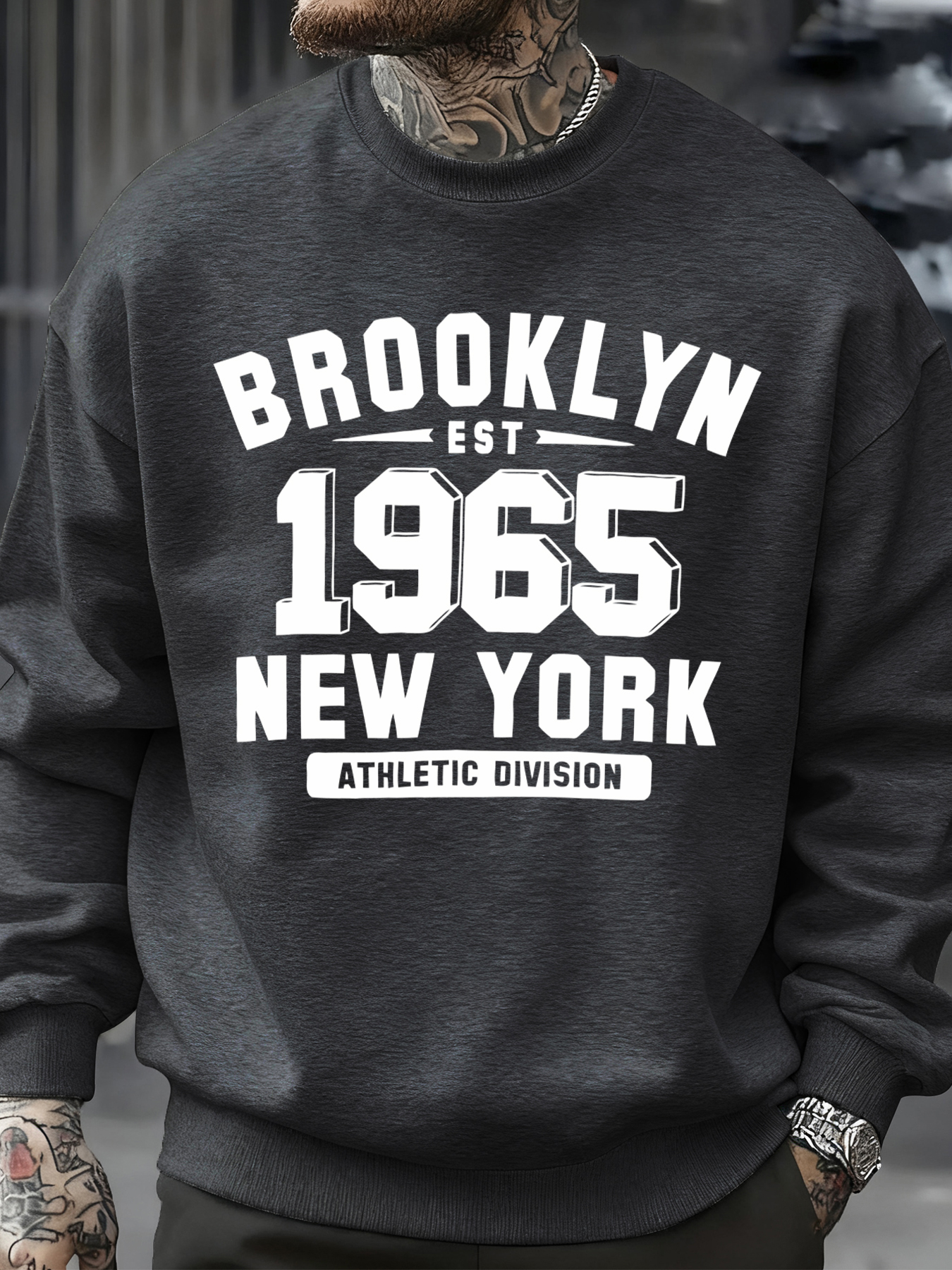 Brooklyn 1965 New York Printed - Oversized Crewneck Fleece のレビューと価格