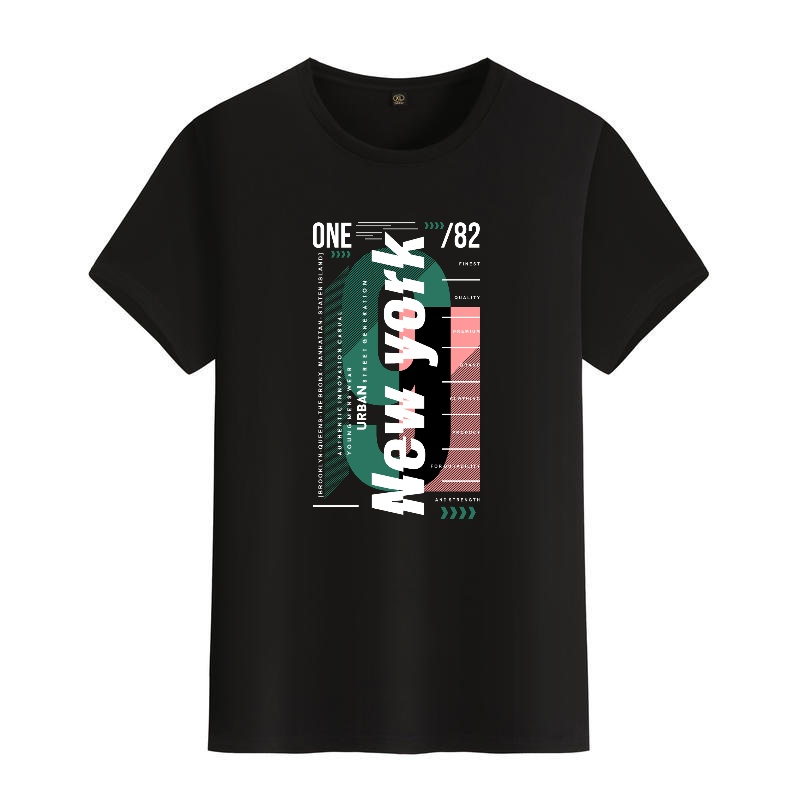 Men's Black Round-Neck Short-S - Street Fashion New York のレビューと価格