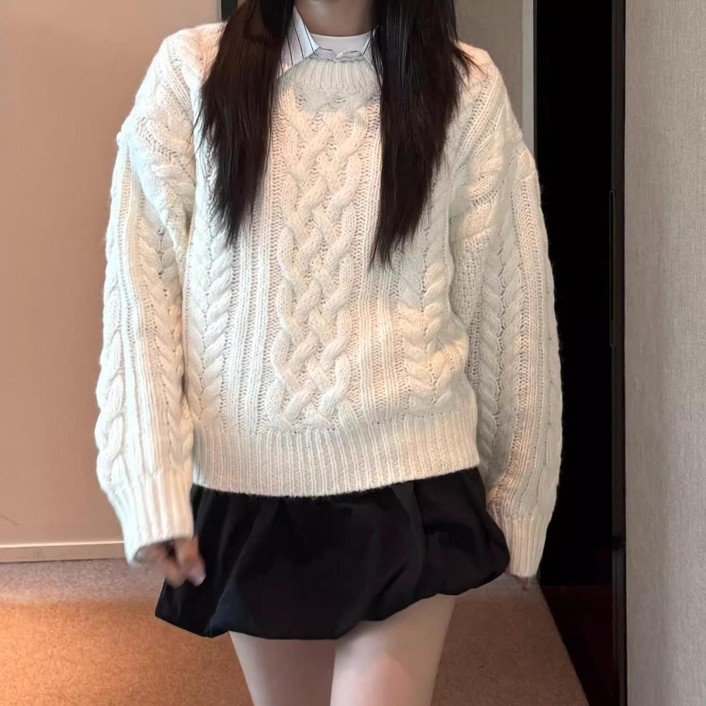Thebarnnet Korea Fleece-Lined  - Oversized Crewneck Fleece のレビューと価格