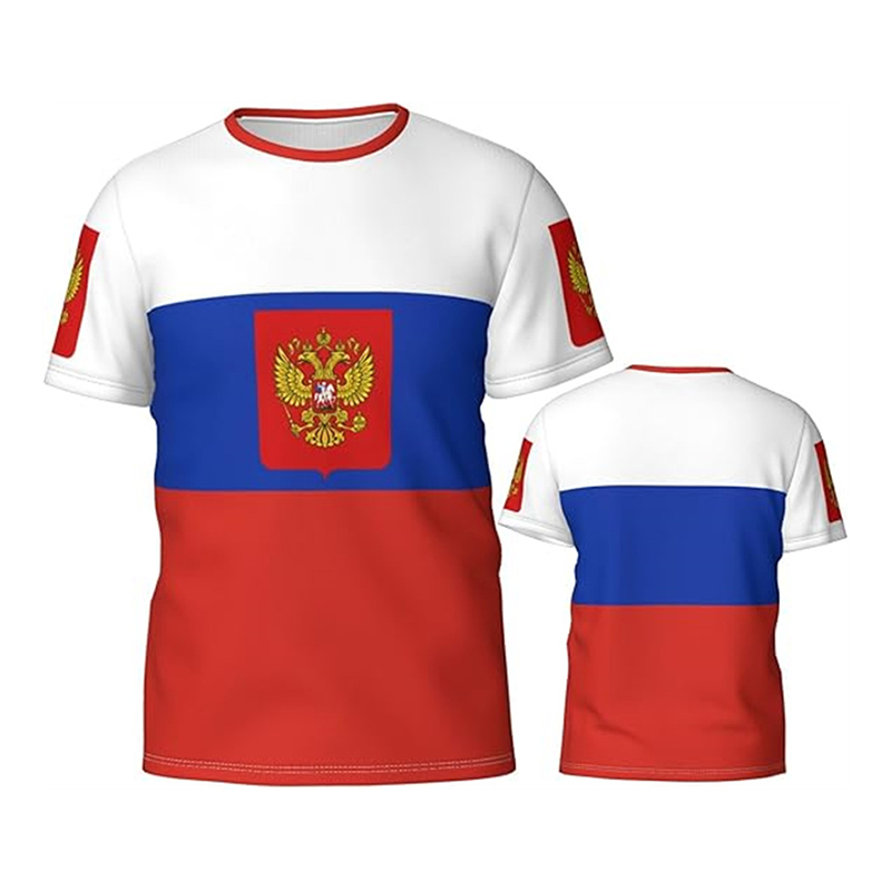 Russian Flag 3D Print T-shirt  - Street Fashion Russia のレビューと価格
